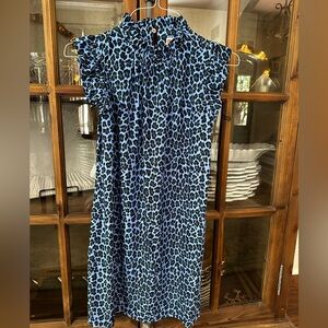 Jude Connally silk blue, green, navy animal print dress NEVER WORN